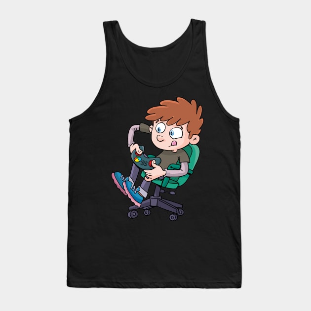 boy is briskly playing a computer game Tank Top by duxpavlic